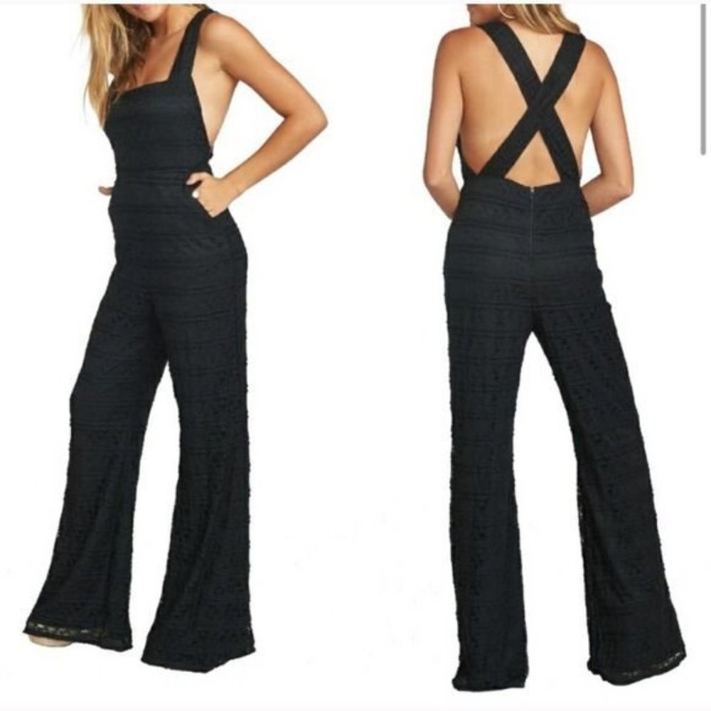 Show Me Your MuMu Black Lace Jumpsuit